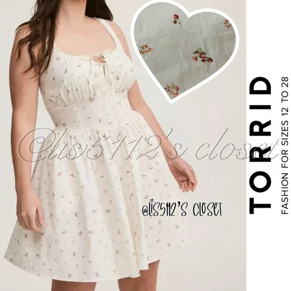 Torrid Pippa Floral Mini Sleeveless Corset Dress 14 1X